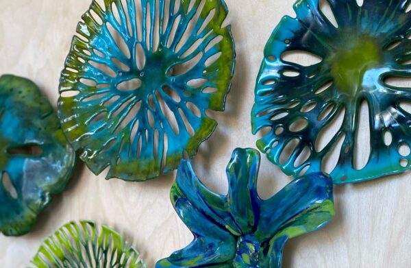 Sea Drifts created from blue and green sea glass from the ocean